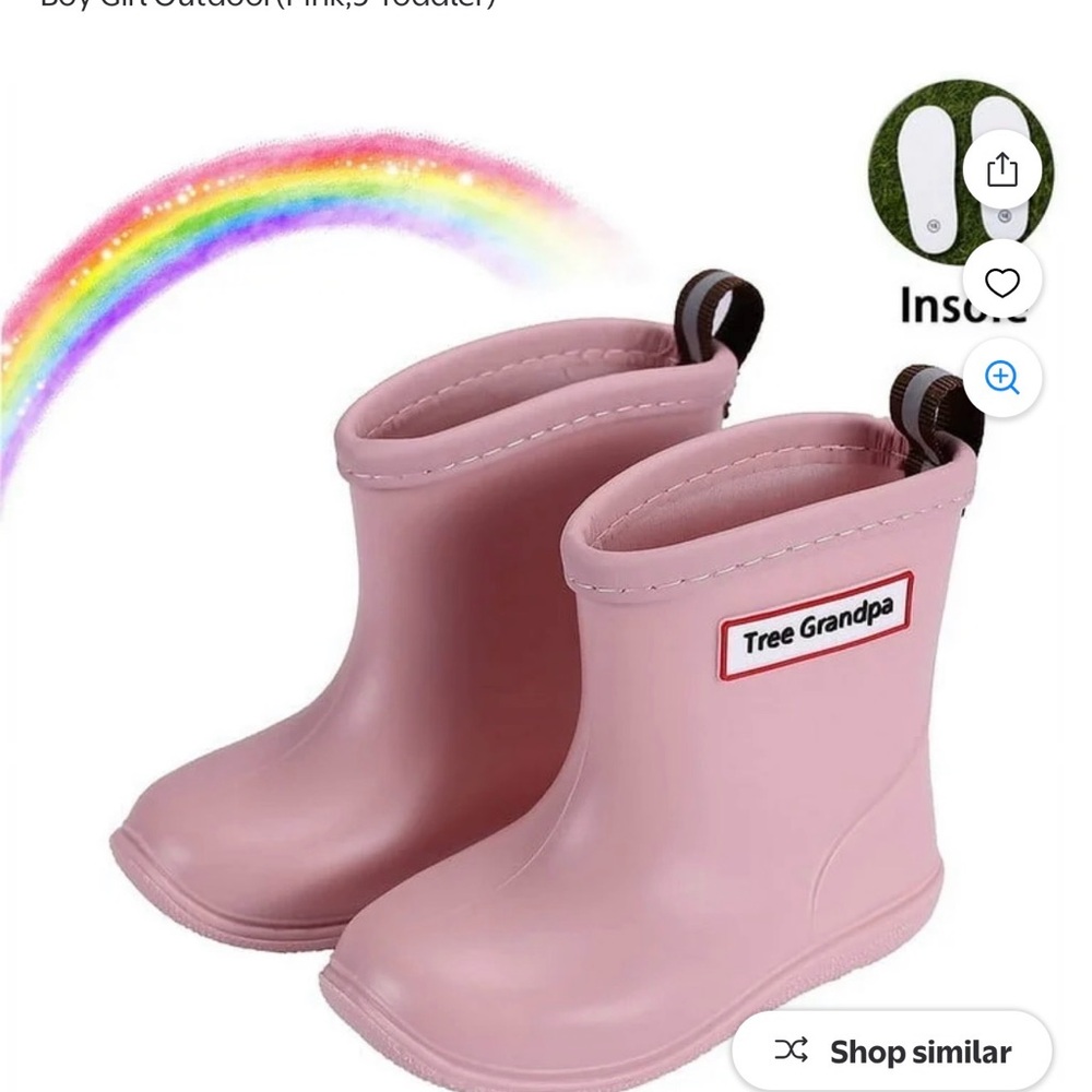 Pink Rubber Rain Boots